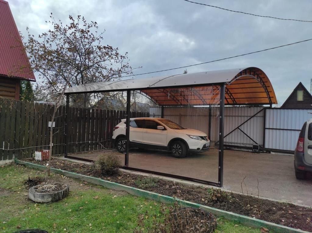 Прозрачные шторы ПВХ для навеса под автомобиль в посёлке Мелехово